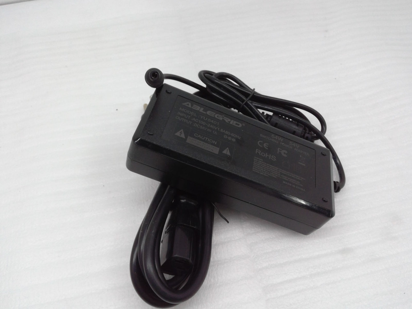 ABLEGRID 54W 54V 1A AC Adapter For Model: YU5401 Power Supply Charger Tip 5.5mm