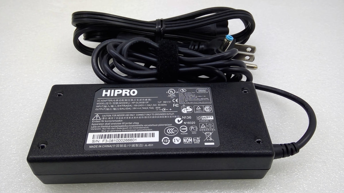 Genuine HIPRO HP-OL093B13P 90W 19V 4.74A AC Adapter Acer Blue Tip OEM