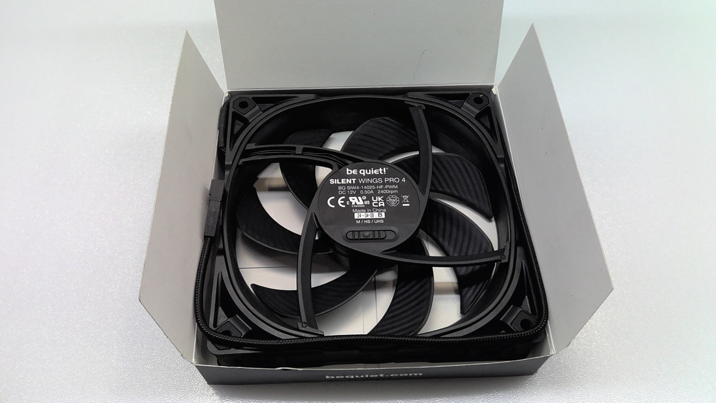 New Be Quiet 140mm Silent Wings Pro 4 Case Fan Black DC 12V 0.50A 2400RPM