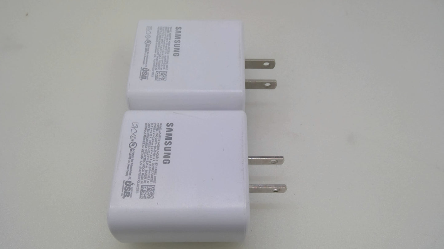 Lot of 2 Genuine Samsung EP-TA845 45W USB-C Super Fast Wall Chargers OEM