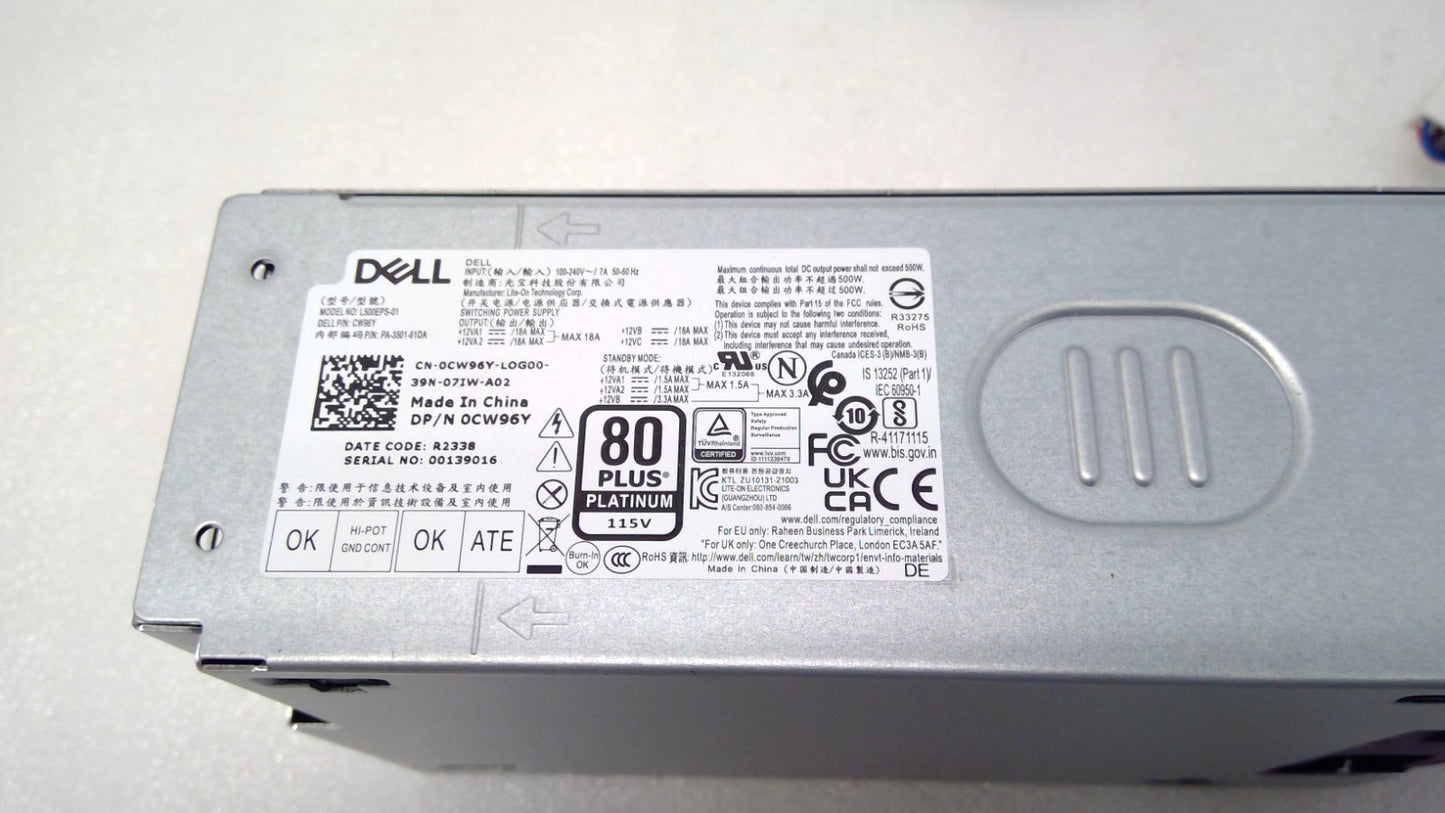 DELL L500EPS-01 0CW96Y 500W Power Supply For T3660 XPS 8950 3910 7000