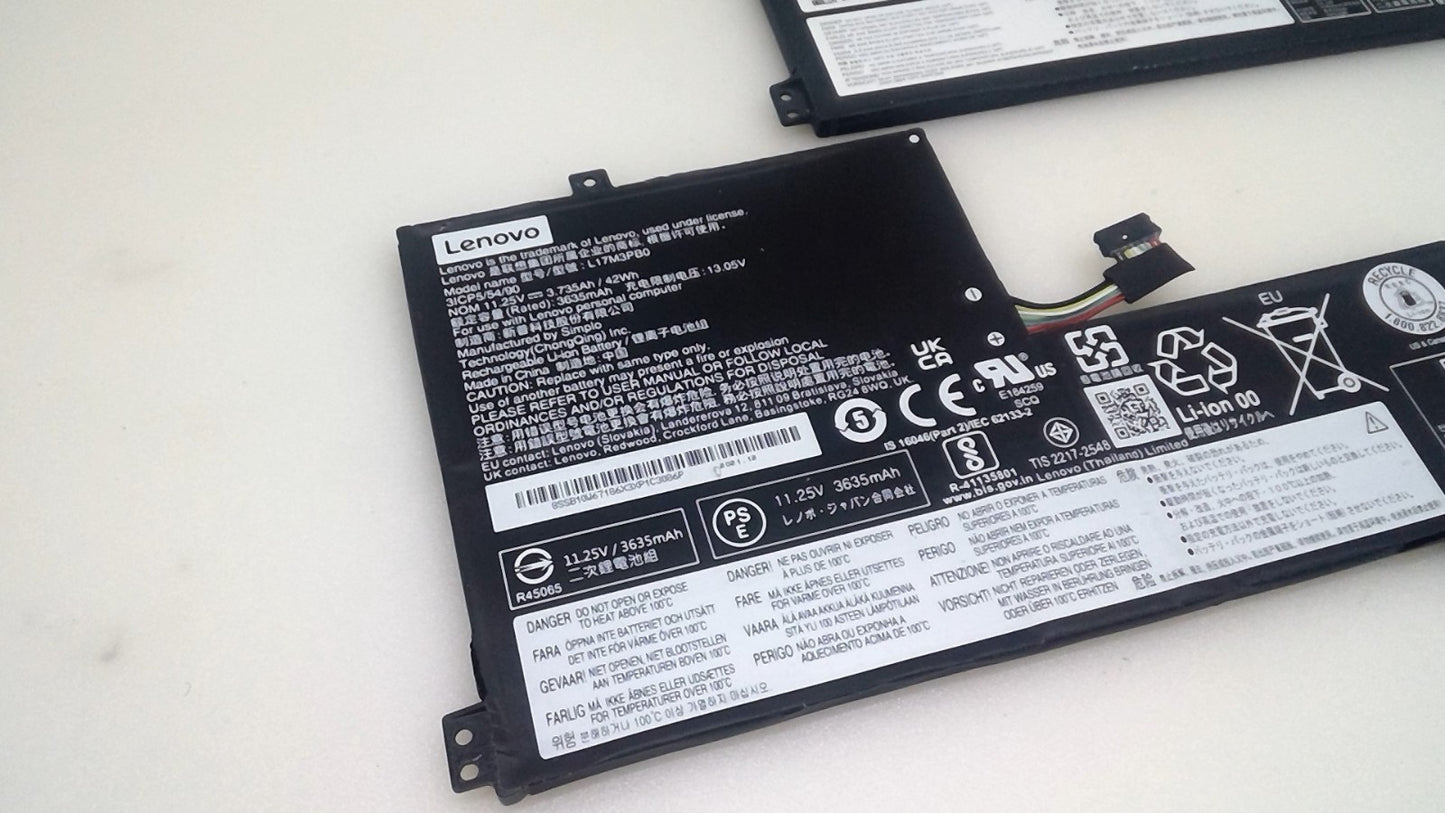 Lot of 2 Genuine Battery Lenovo  100E 300E 500E L17M3PB0 L17L3PB0 L18D3PG1