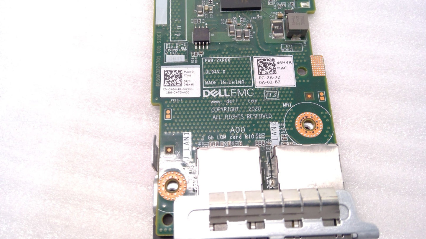 Dell 46H4R  2XR6 Inc Broadcom 1Gb Base-T Dual Port LOM Card For PowerEdge R750