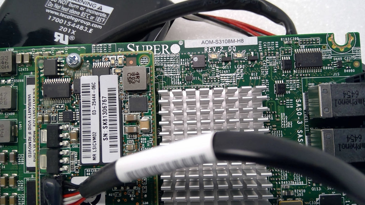 Supermicro AOM-S3108M-H8 8 Port 12Gbps SAS 3 2GB Cache RAID 5 6 Mezz Card w/ BBU