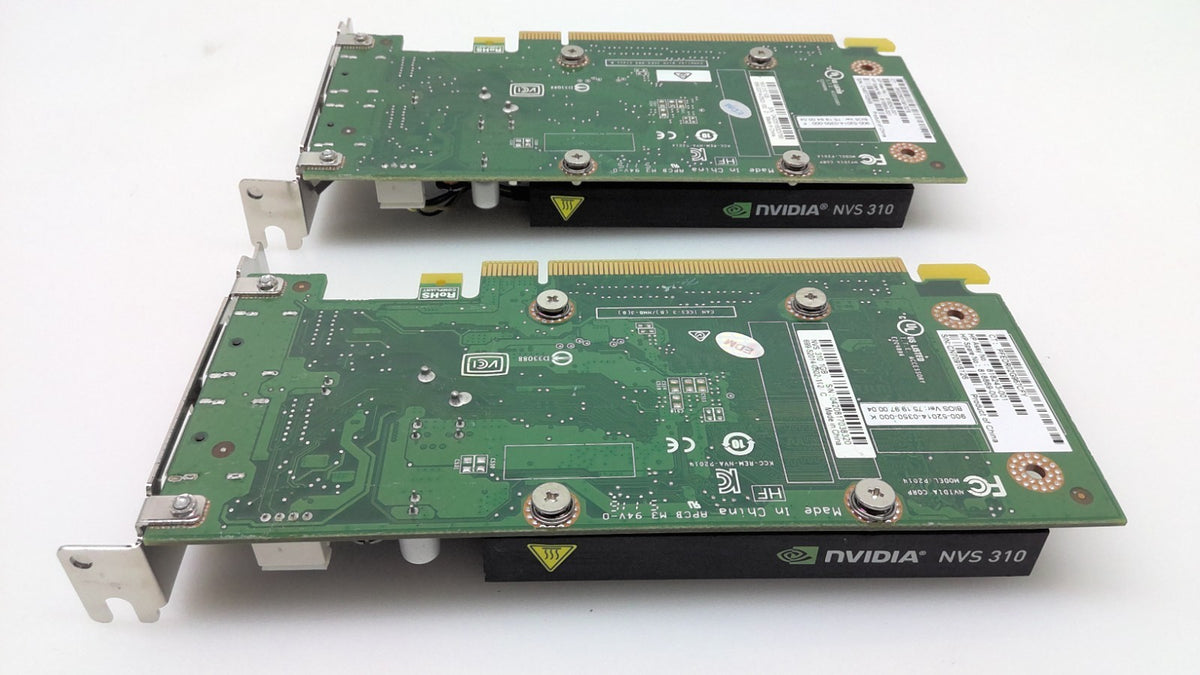 Lot of 2 HP  NVIDIA NVS 310 1 GB Dual DisplayPort  Graphics Card 818243-001 Low