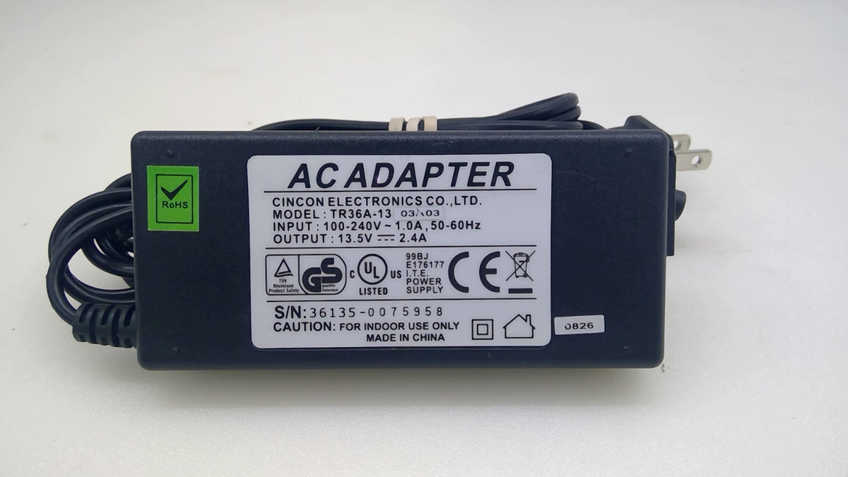 Cincon TR36A-13 AC Adapter 13.5V 2.4A  32.4W Power Supply