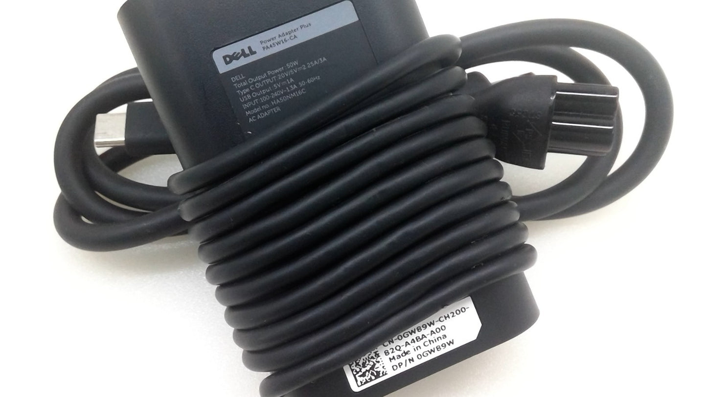 Dell Inspiron 13 7368 50W USB-C AC Power Adapter PA45W16-CA HA50NM16C GW89W