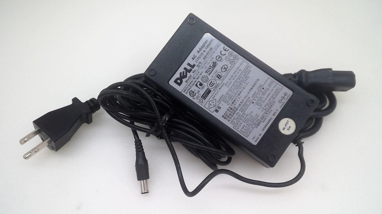 Genuine Dell AC Power Adapter 1701/2 1900FP AD-4214N 14V 3A 42W Tip 6.5*4.4mm