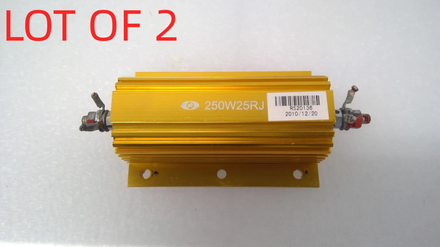 Lot of 2 PH 250W 25RJ Power Aluminum Housed Wirewound Resistor 25 Ohm 250W25RJ