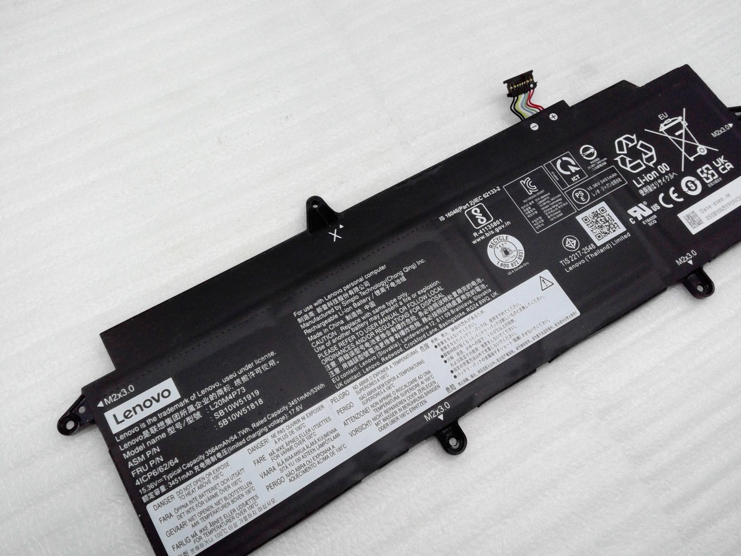 OEM Lenovo X13 Gen 2 13.3" Battery 15.36V 54.7Wh 3564mAh L20M4P73 5B10W51818