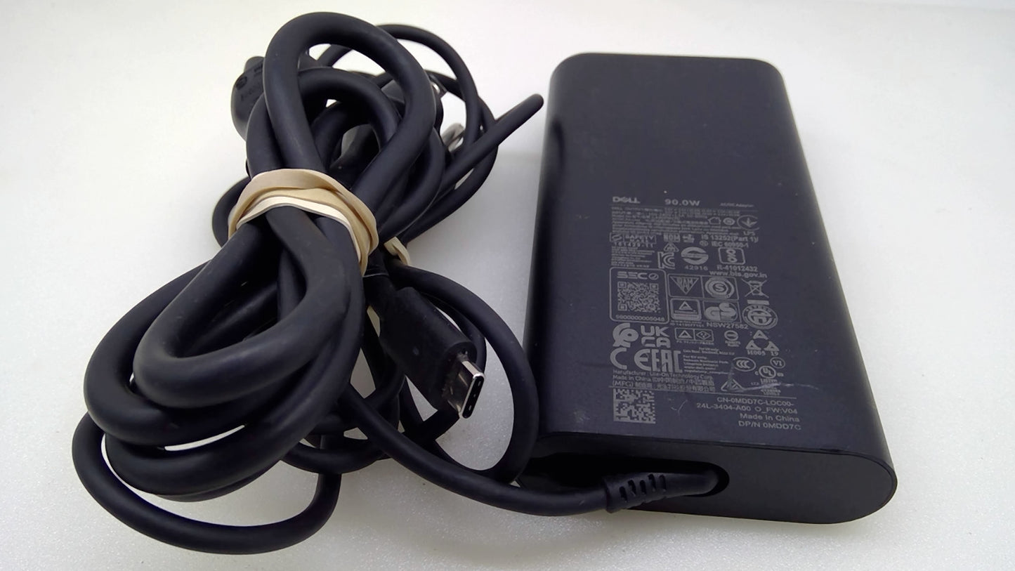 Genuine Dell 90W USB-C AC Adapter Laptop Charger w/ Power Cord OEM