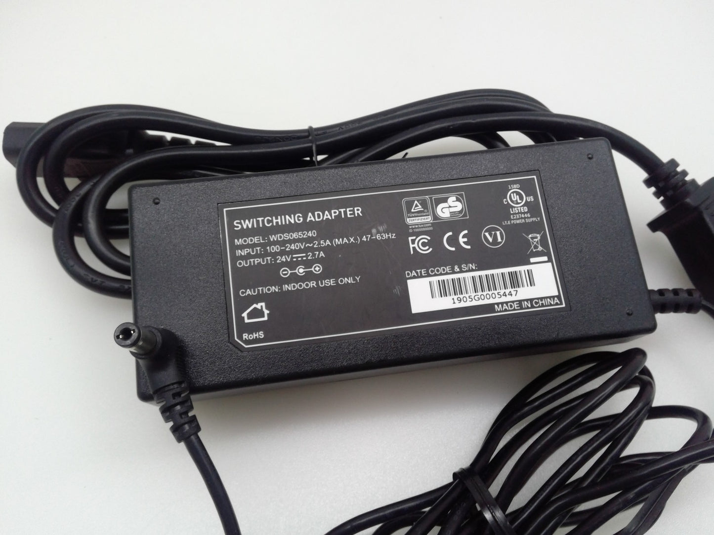 Switching adapter Mode Power Supply Model WDS065240 24V 2.7A