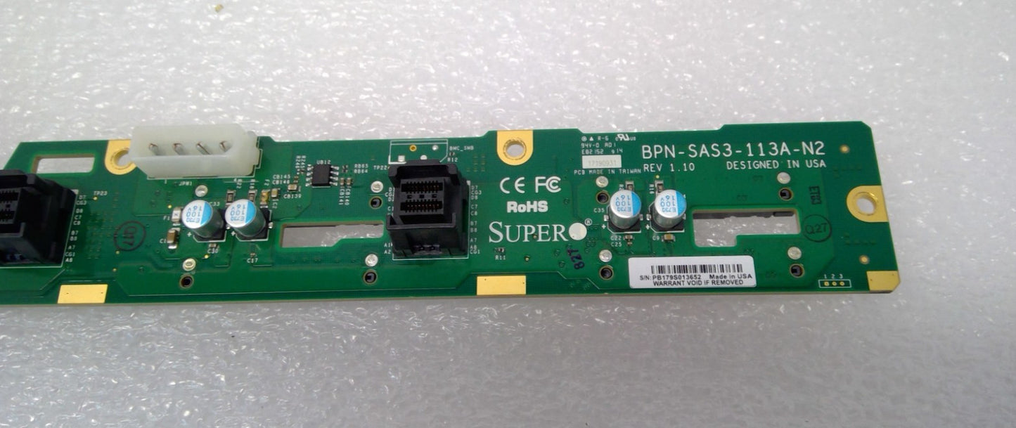 Supermicro BPN-SAS3-113A-N2 8-Bay 2.5 SFF SAS3 2x NVMe Backplane for 1U Chassis