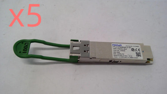 Lot of 5 Finisar FTLC1752RGPL2-G1 100G-CWDM4-BIDI QSFP28-100G-CWDM4 BIDI 2km