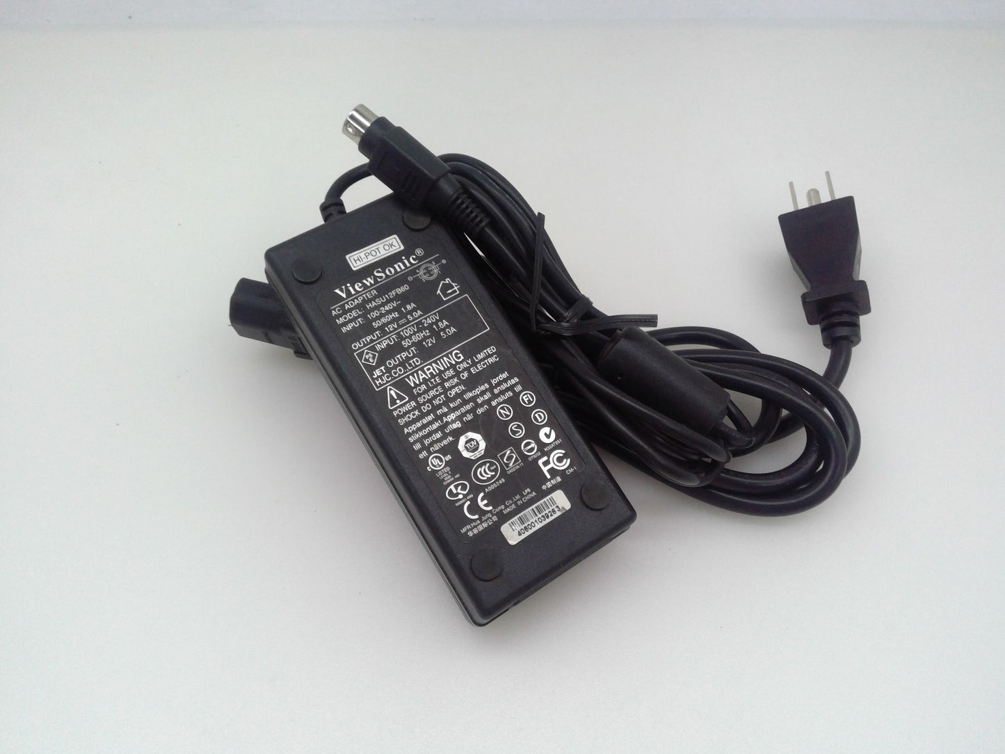 Genuine ViewSonic 60W AC Power Adapter HASU12FB60 Charger 12V 5A 4-Pin