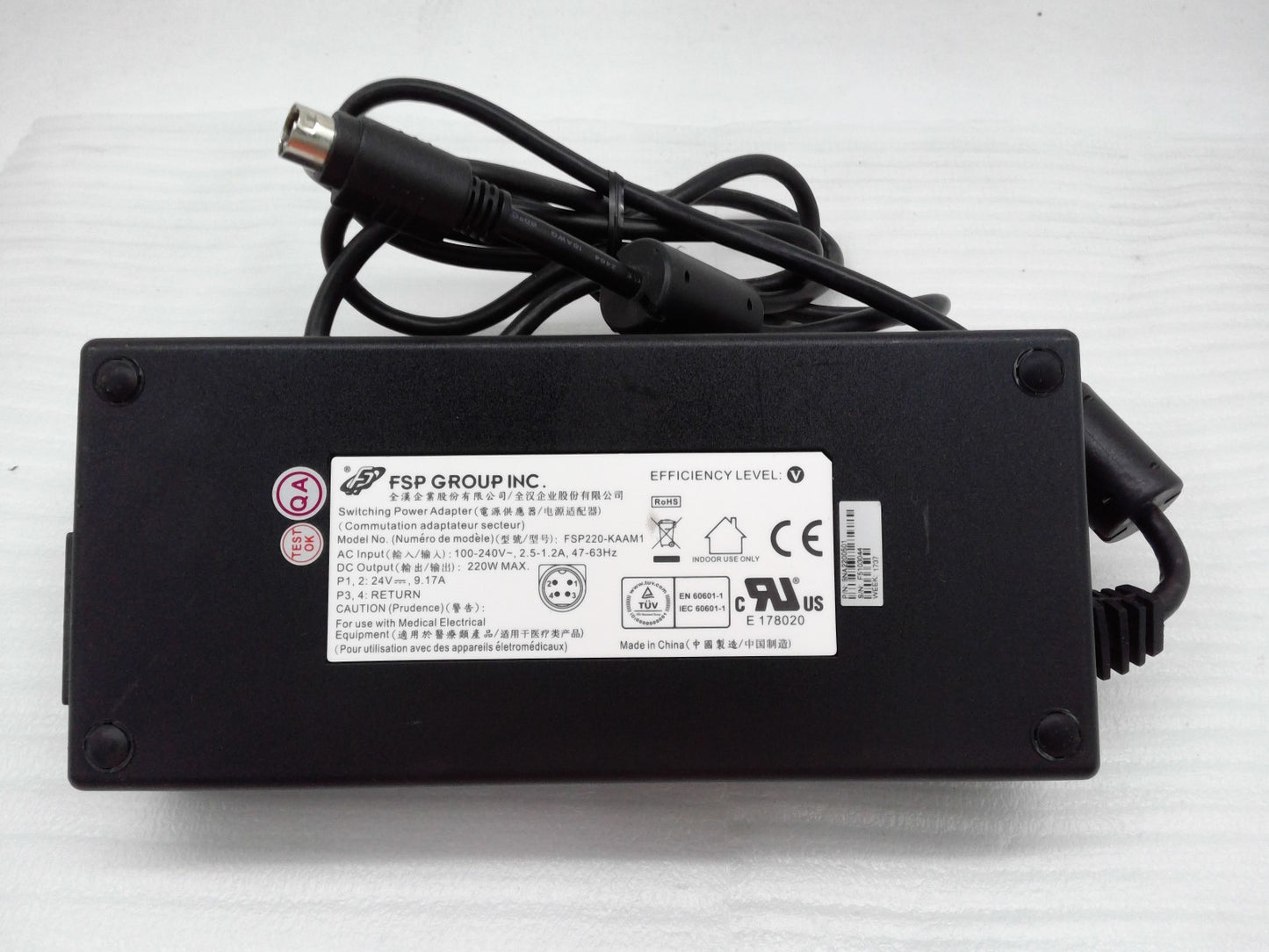 Genuine 220W 24V 9.17A Power Supply FSP220-KAAM1 3-Pin Plug AC Power Adapter
