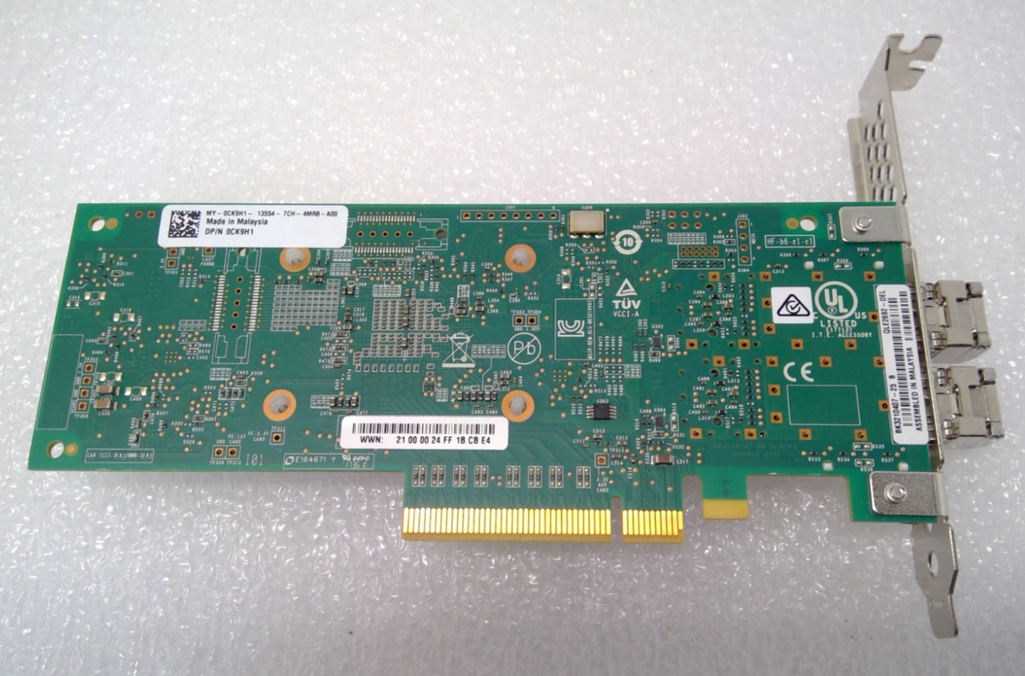 QLogic CK9H1 YCVFG Dual Port Fiber Channel HBA QLE2692-DEL W/2 16G SFP