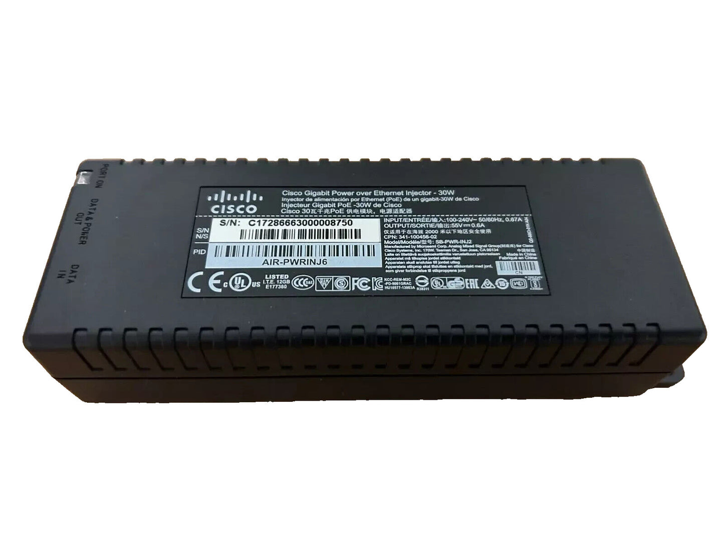 NEW Cisco Microsemi Aironet Power Injector 30WPoE Access Point AIR-PWRINJ6