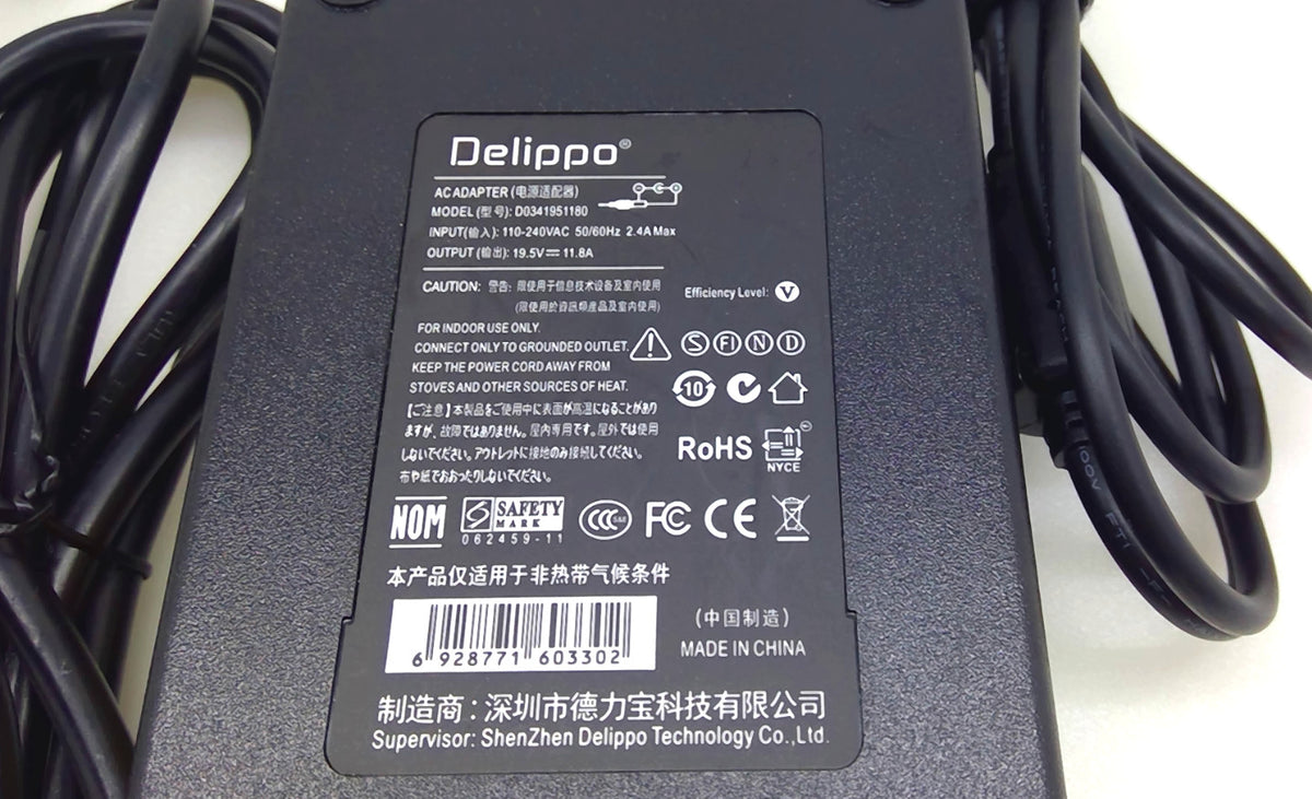 Delippo D0341951180 230W 19.5V 11.8A AC Adapter Charger w/ Power Cord