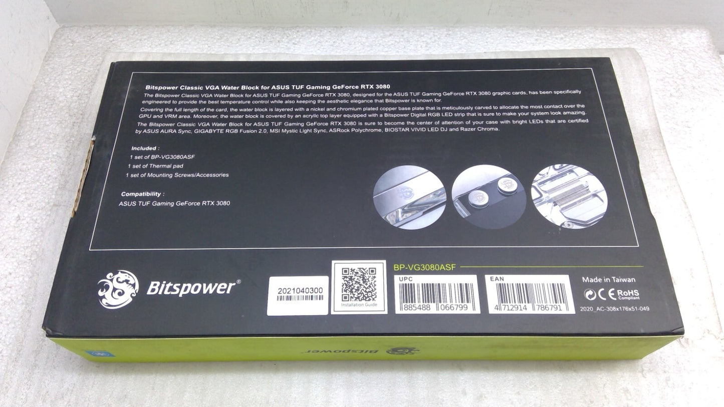Bitspower Classic VGA Water Block for ASUS TUF Gaming GeForce RTX 3080 VG3080ASF