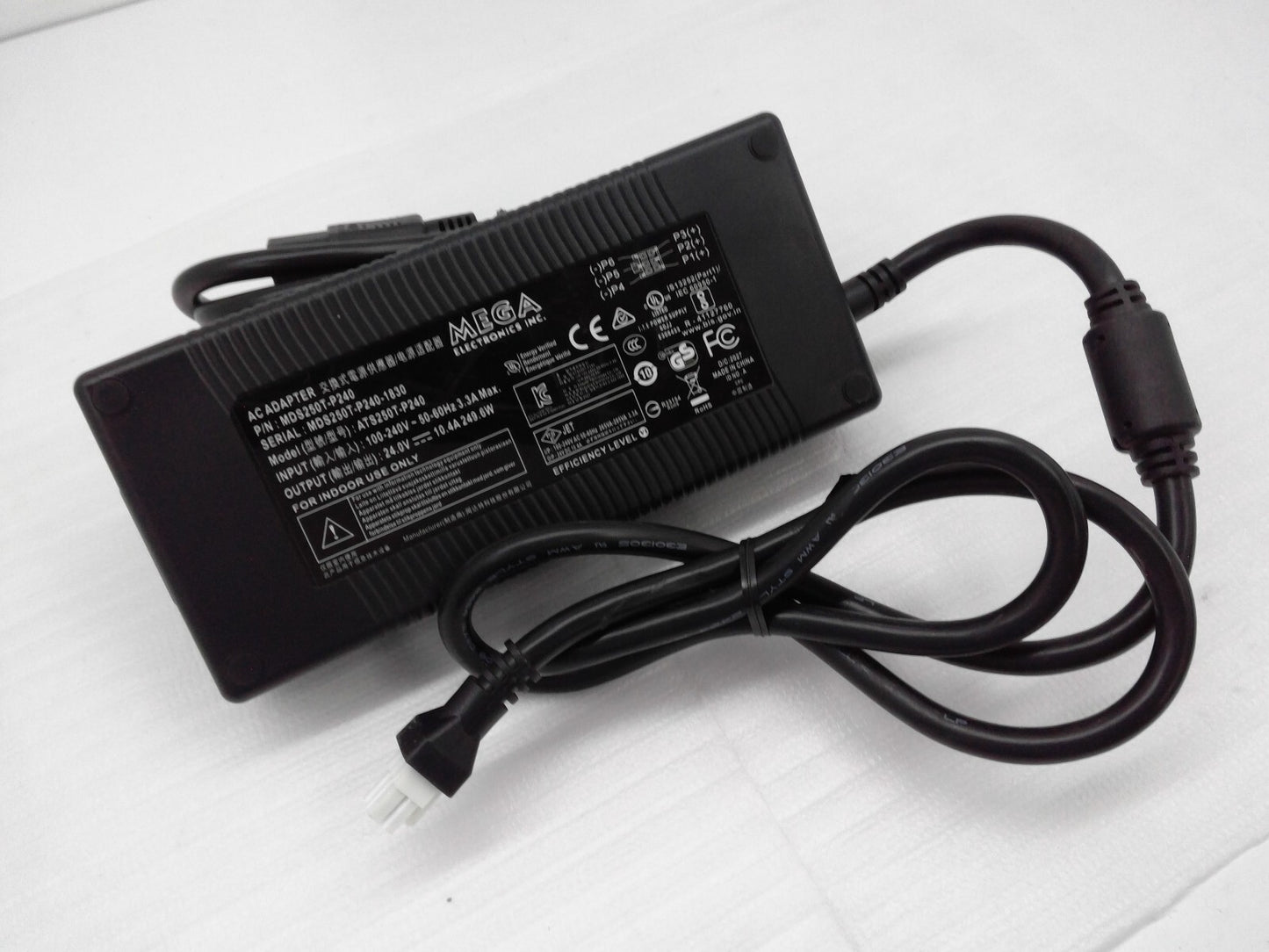 Genuine Mega ATS250T-P240 MDS250T-P240 AC Adapter 24V 10.A Power Supply 6-Pin