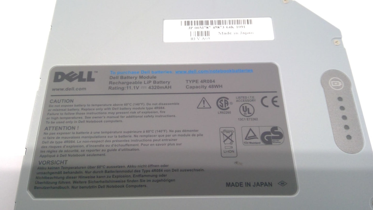 Dell 4R084 Secondary Battery Module Rechargeable LiP Battery 11.1 V 4320mAh/48Wh
