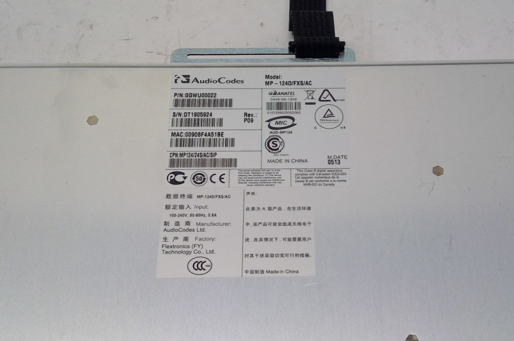 AUDIOCODES MP-124 MEDIA PACK VOIP GATEWAY MP124D/FXS/AC