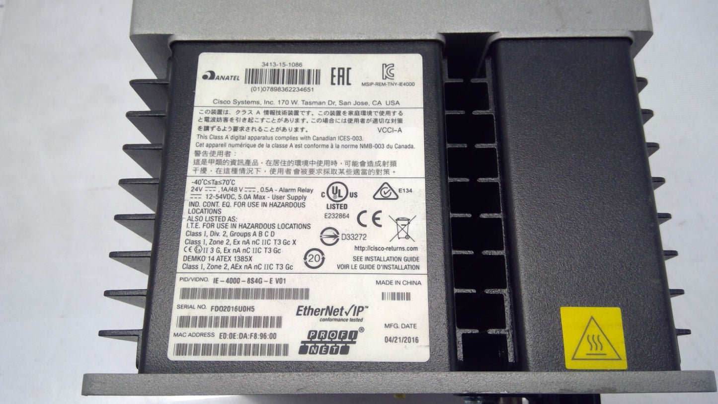 Cisco IE-4000-8S4G-E Industrial Ethernet Switch