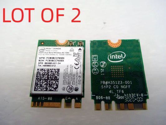 LOT OF 2 860883-001 7265NGW GENUINE HP Wireless-AC 802.11ac M.2 BLUETOOTH CARD