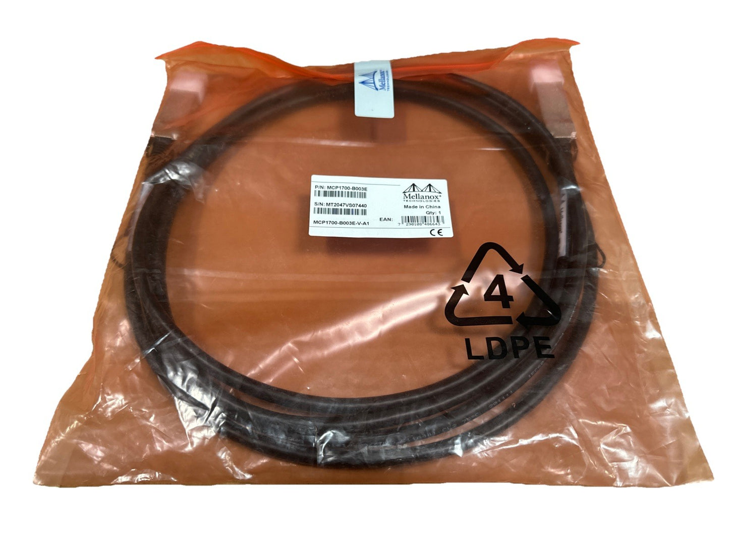 Mellanox MCP1700-B003E Passive Copper Cable DAC 40GbE 40Gb/s QSFP 3m