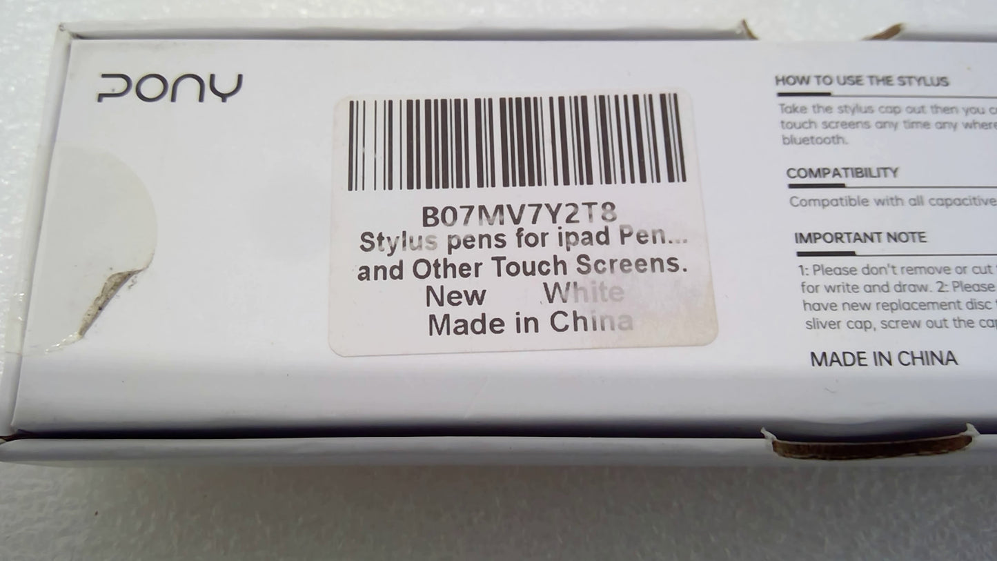PONY Disc Stylus Pen 2-in-1 Touch Screen Capacitive Pencil B07MV7Y2T8 Open Box