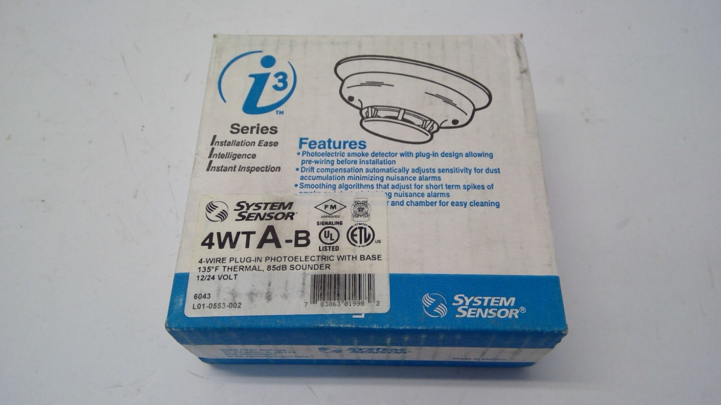 System Sensor #4WTA-B Smoke detector, 12/24 V, Photo, Audible, Thermal, 4-Wire