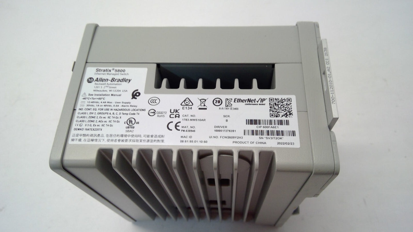 Rockwell Automation 1783-MMS10AR Stratix® 5800 Switch, Modular Base, 8 Copper