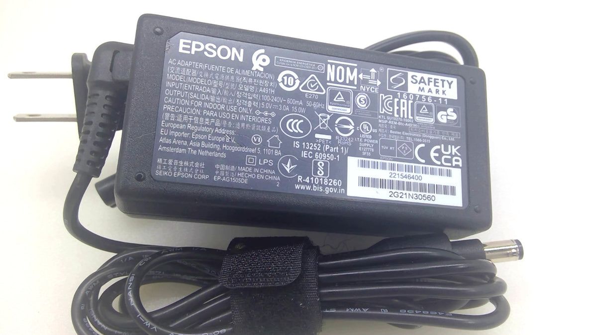 Genuine Epson A491H A492E 5V 3A AC Adapter for ES-200 ES-300W DS-320 Scanner