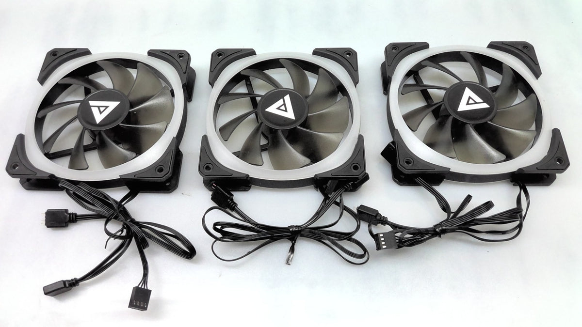 Lot of 3 ZHANYU LED  Case PC Cooling Fan RGB Quiet PWM 4Pin 12V 120mm LN1800-PWN