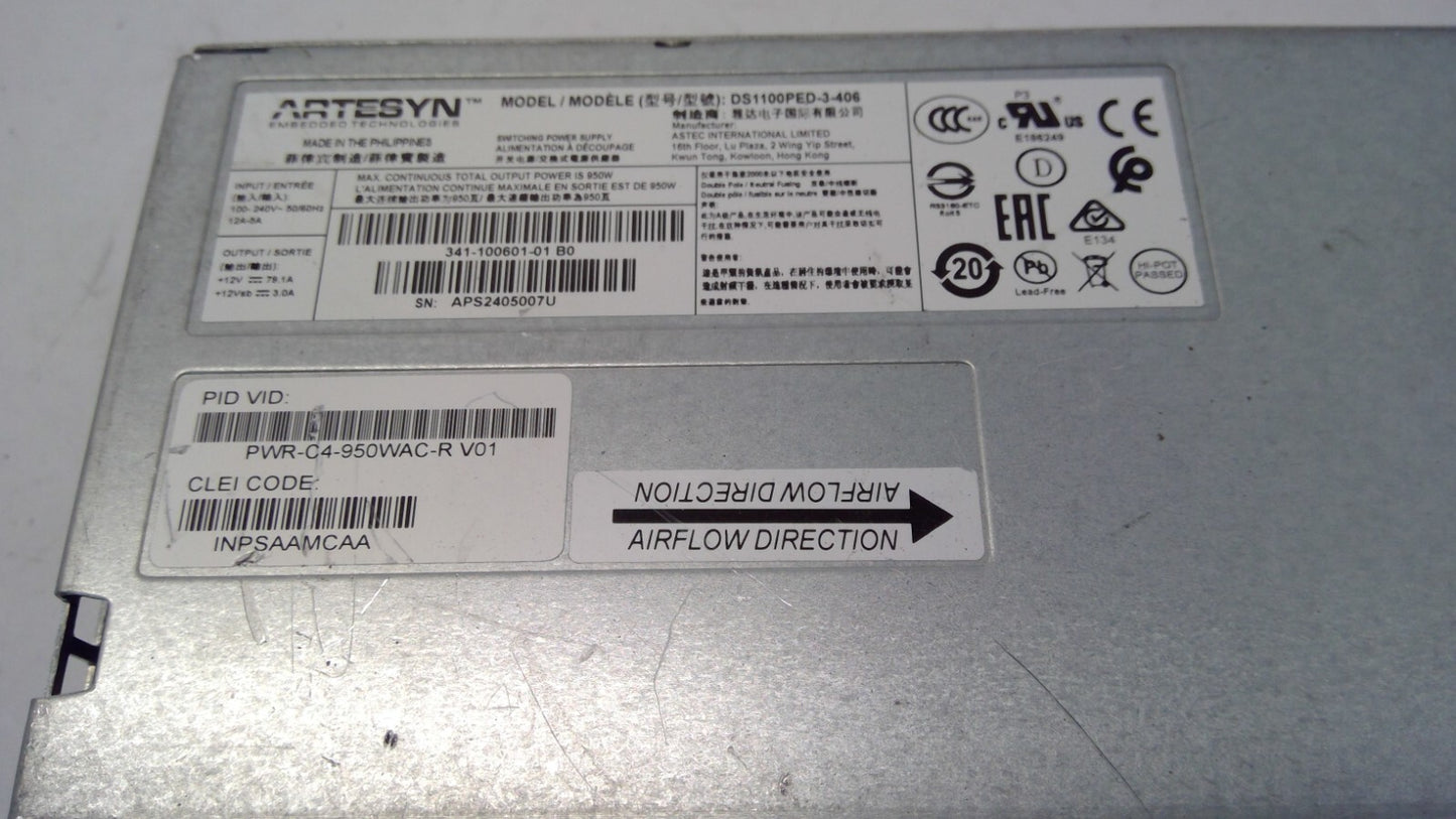 Cisco PWR-C4-950WAC-R Catalyst 9500 Series 950W F-B Airflow Switch Power Supply