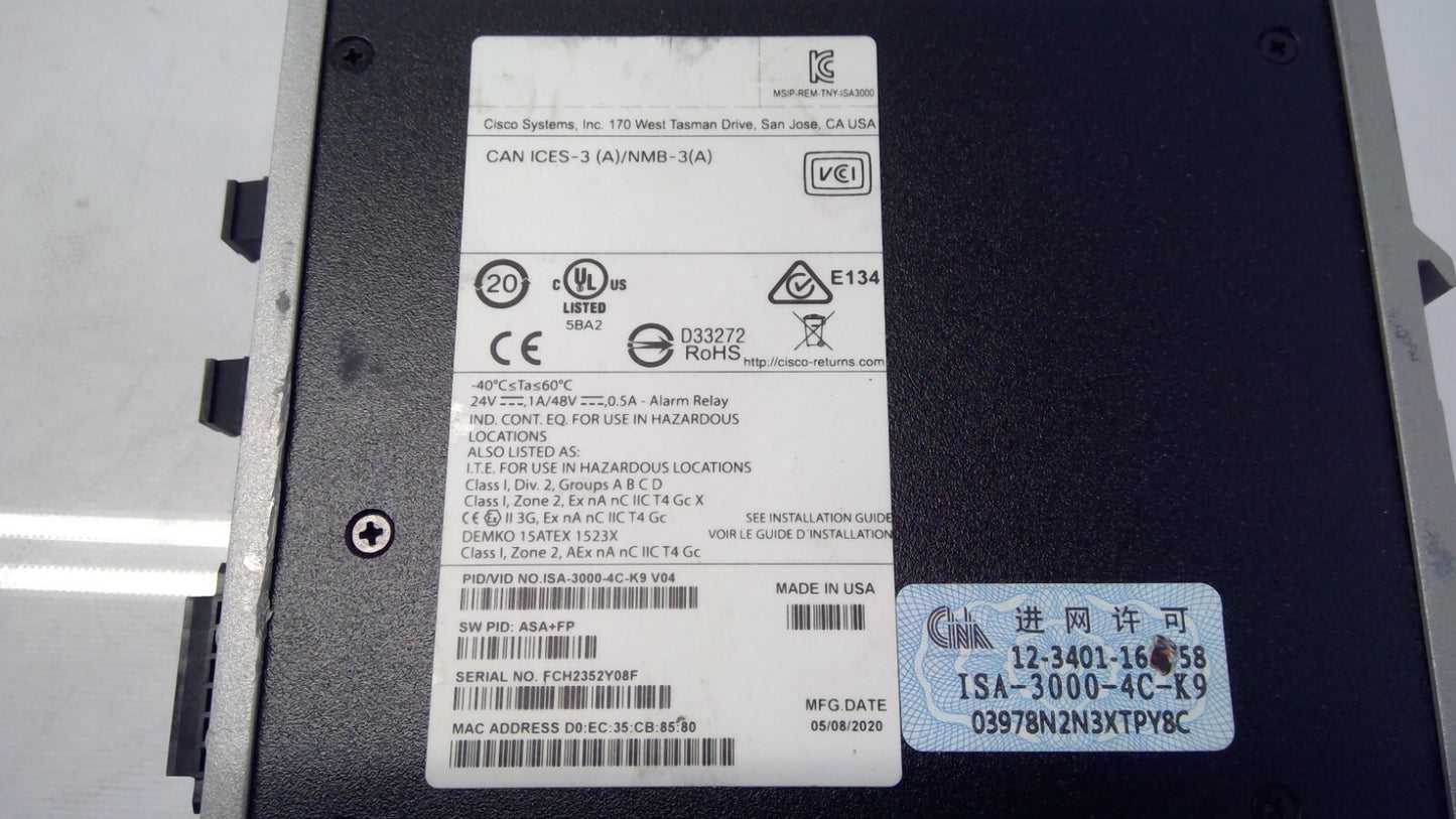 Cisco ISA-3000-4C-K9 Industrial Security Switch