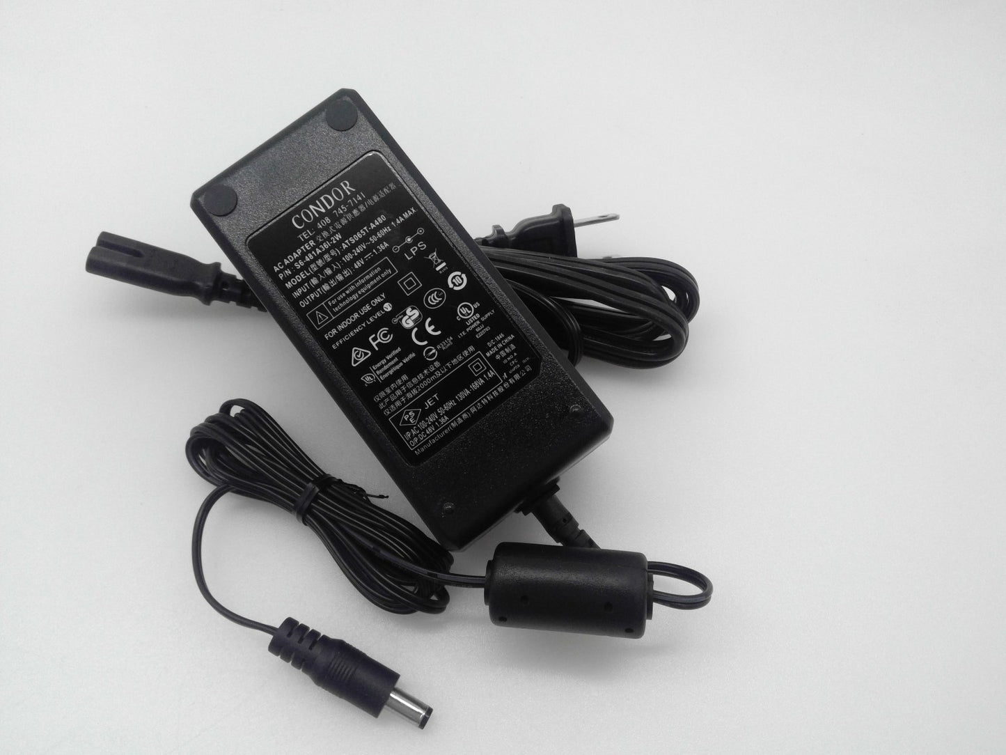 Genuine Condor AC Adapter ATS065T-A480 65W 48V 1.36A Power Supply S6-481A36I-2W