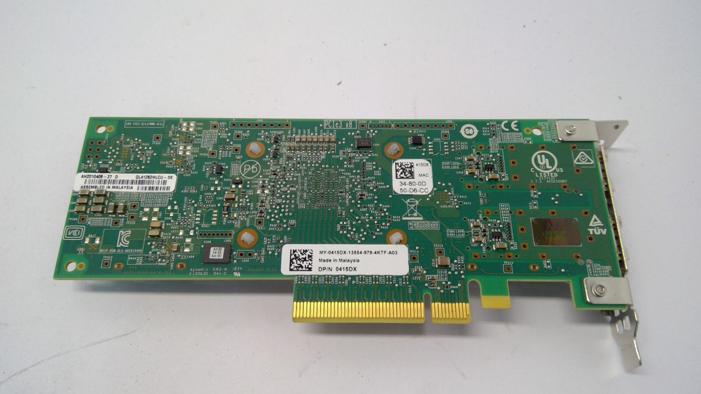 415DX DELL QLOGIC QL41262HLCU-DE 25GB DUAL PORT PCI-E NETWORK CARD 0415DX Low/P