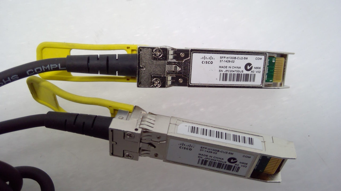 *LOT OF 2* CISCO GENUINE SFP-H10GB-CU2-5M 37-1429-02 10G SFP+ DAC Cable 2.5m