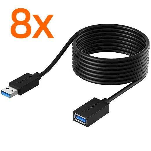 Lot of 8 Sabrent CB-3010 22AWG USB 3.0 Extension Cable A Male To A Female 10Ft