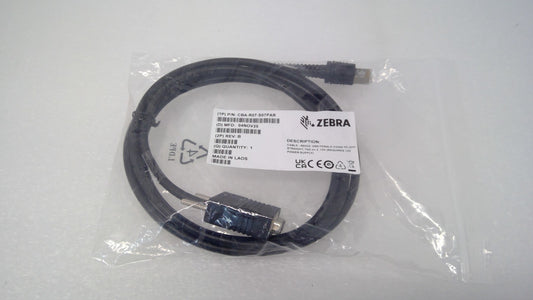 NEW Zebra CBA-R07-S07PAR RS232 DB9 Female Conn 7ft 12V Straight PWOER SUPPL