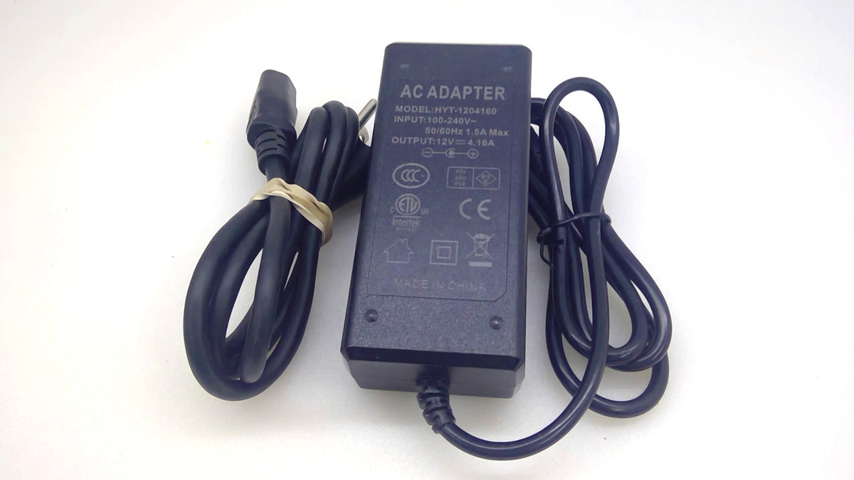 HYT-1204160 50W 12V 4.16A AC/DC Power Supply Adapter Charger w/AC Cord