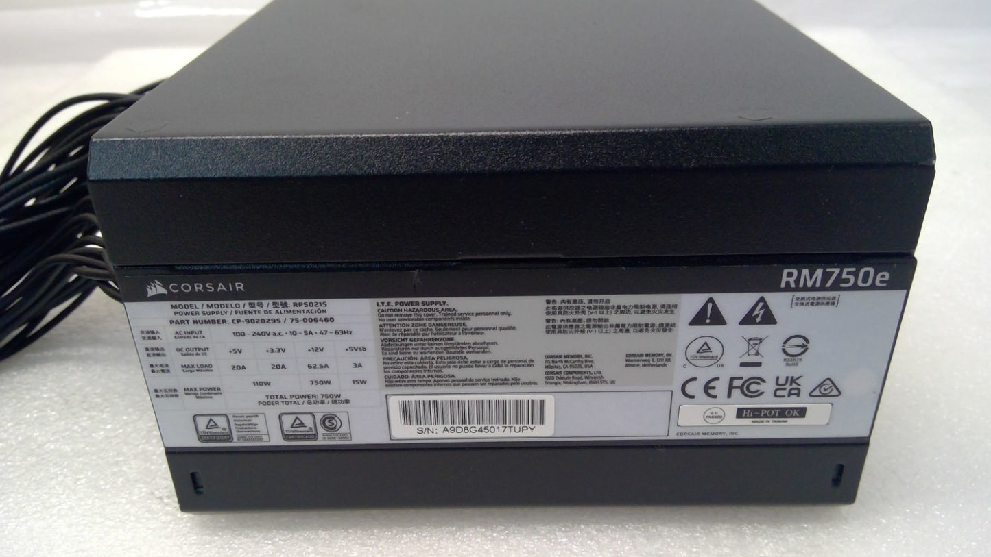 Corsair RMe Series RM750e Fully Modular Low-Noise ATX Power Supply RPS0215