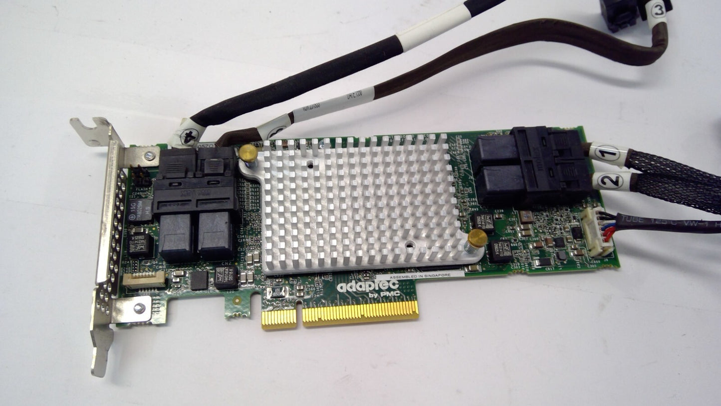 ASR-81605ZQ 12G SAS 16-Port 1GB Cache PCIe x8 RAID Controller W/Cables/Battery