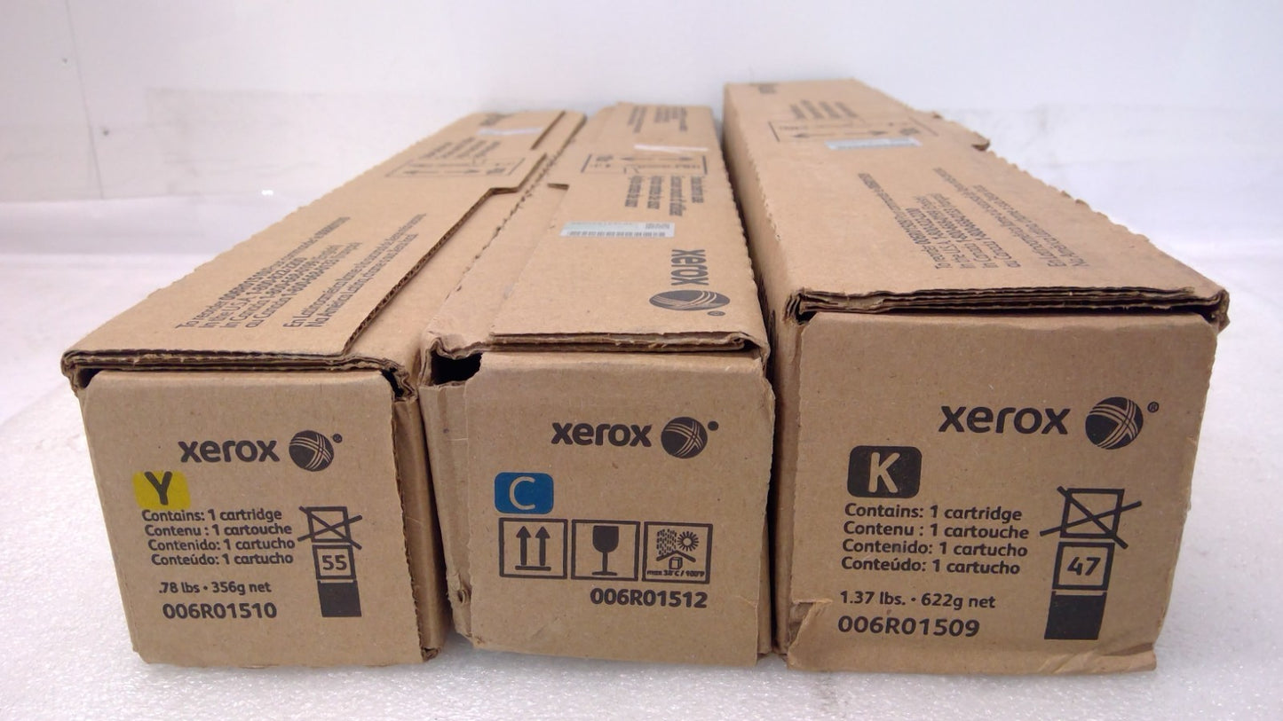 Set of 3 Sealed XEROX TONER  WC7830/7835 006R01509 006R01510 006R01512