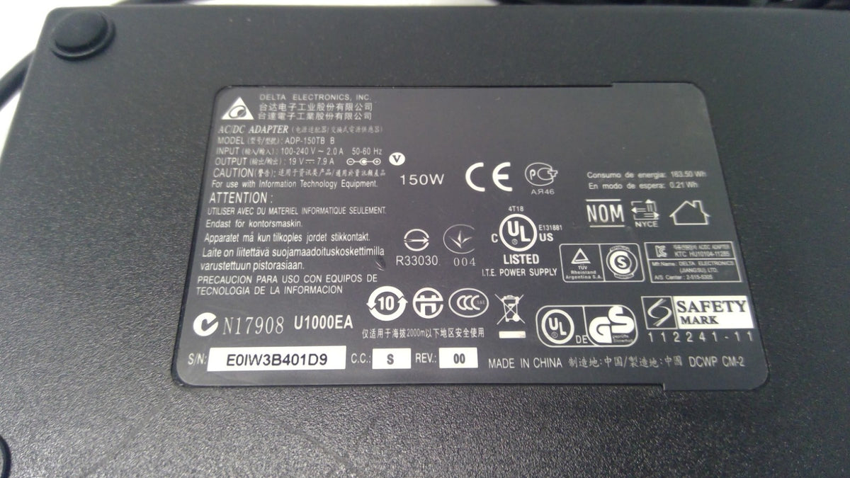 enuine Delta 150W 19V 7.9A AC Adapter ADP-150TB B Tuning Fork 5.5x2.5mm Charger