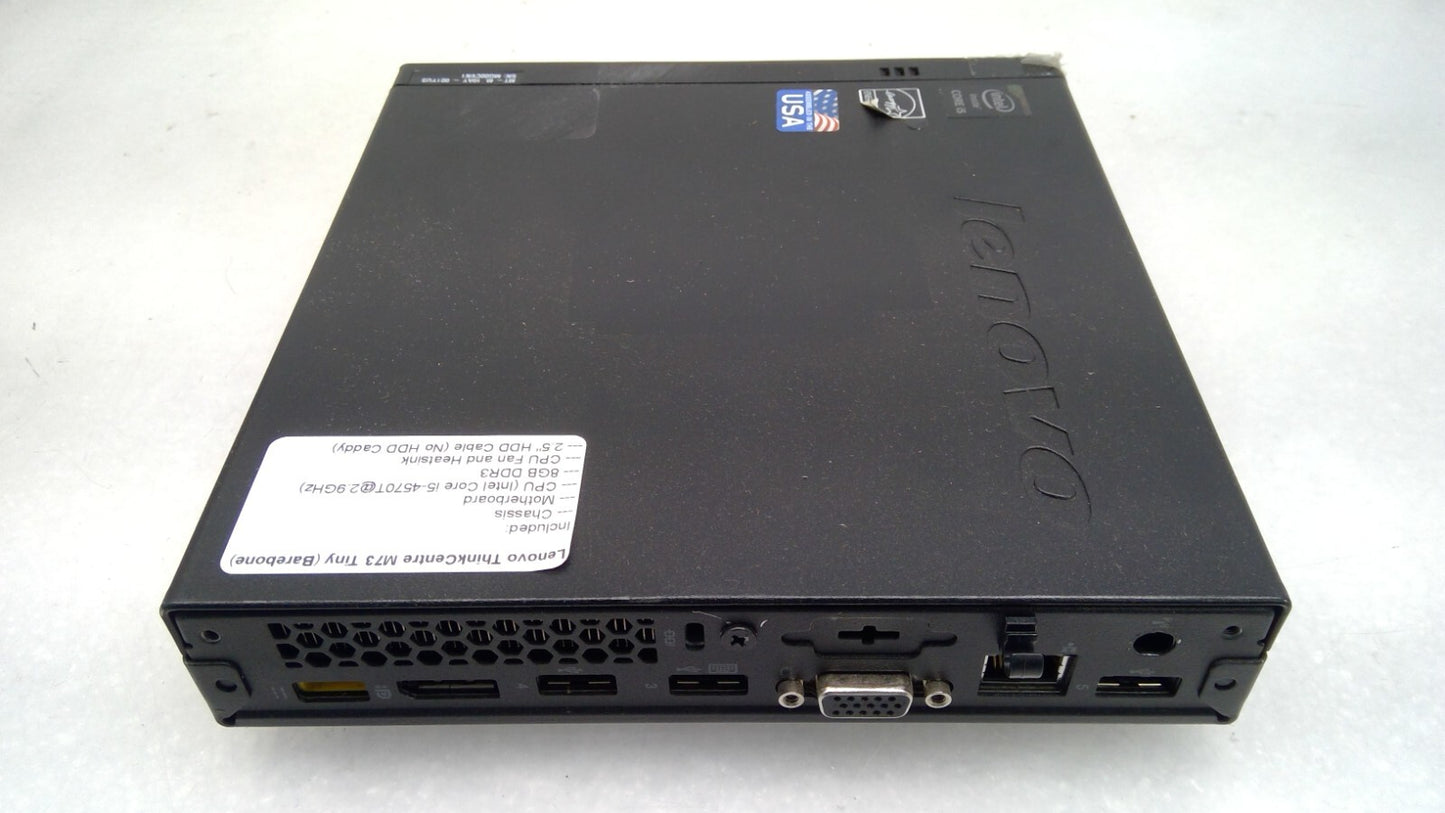 Lenovo ThinkCentre M73 Tiny Intel i5-4570T@2.9GHz 8GB DDR3 No HDD/OS