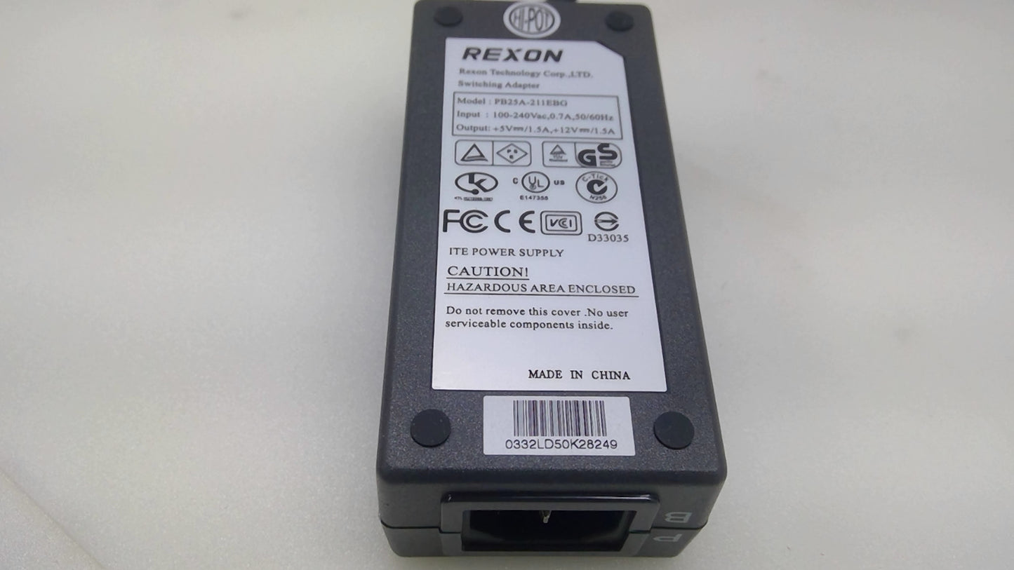 REXON PB25A-211EBG 5V 12V 4-Pin AC Adapter for LaCie Porsche Hard Drive