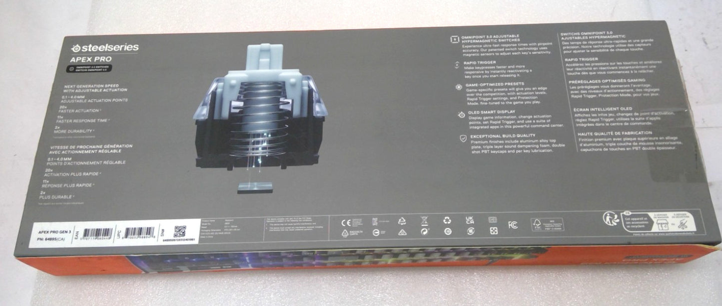 SteelSeries Apex Pro Gen 3 Mechanical RGB Gaming Keyboard  *Read Detail*